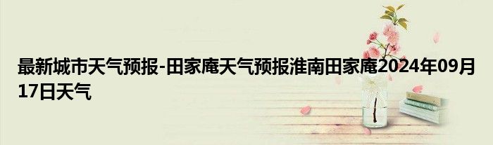 最新城市天气预报-田家庵天气预报淮南田家庵2024年09月17日天气