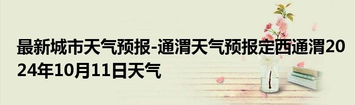 最新城市天气预报-通渭天气预报定西通渭2024年10月11日天气