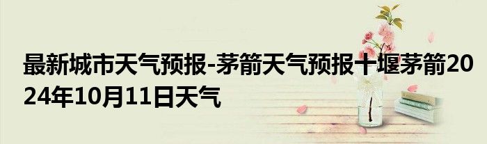 最新城市天气预报-茅箭天气预报十堰茅箭2024年10月11日天气