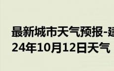 最新城市天气预报-建瓯天气预报南平建瓯2024年10月12日天气