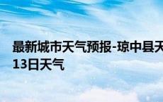 最新城市天气预报-琼中县天气预报琼中琼中县2024年10月13日天气