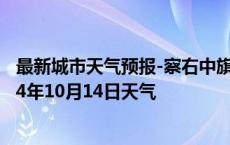 最新城市天气预报-察右中旗天气预报乌兰察布察右中旗2024年10月14日天气