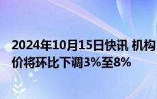 2024年10月15日快讯 机构：预计四季度NAND Flash合约价将环比下调3%至8%