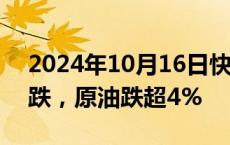 2024年10月16日快讯 国内商品期货多数下跌，原油跌超4%