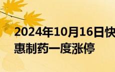 2024年10月16日快讯 中药股快速拉升，康惠制药一度涨停