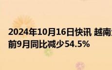 2024年10月16日快讯 越南企业对外投资呈下降趋势，今年前9月同比减少54.5%