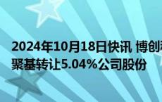 2024年10月18日快讯 博创科技：朱伟拟2.46亿元向宁波宁聚基转让5.04%公司股份