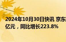 2024年10月30日快讯 京东方A：前三季度归母净利润33.1亿元，同比增长223.8%