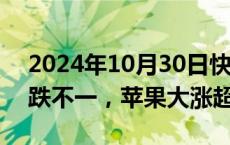 2024年10月30日快讯 国内期货主力合约涨跌不一，苹果大涨超8%