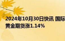 2024年10月30日快讯 国际贵金属期货普遍收涨，COMEX黄金期货涨1.14%