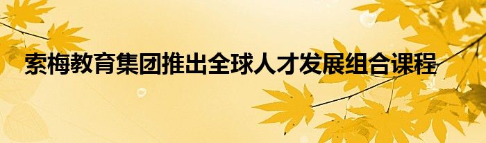 索梅教育集团推出全球人才发展组合课程