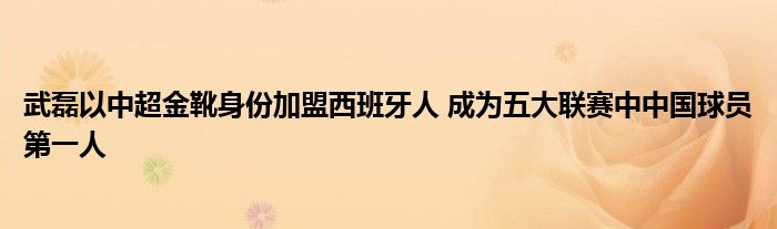 武磊以中超金靴身份加盟西班牙人 成为五大联赛中中国球员第一人